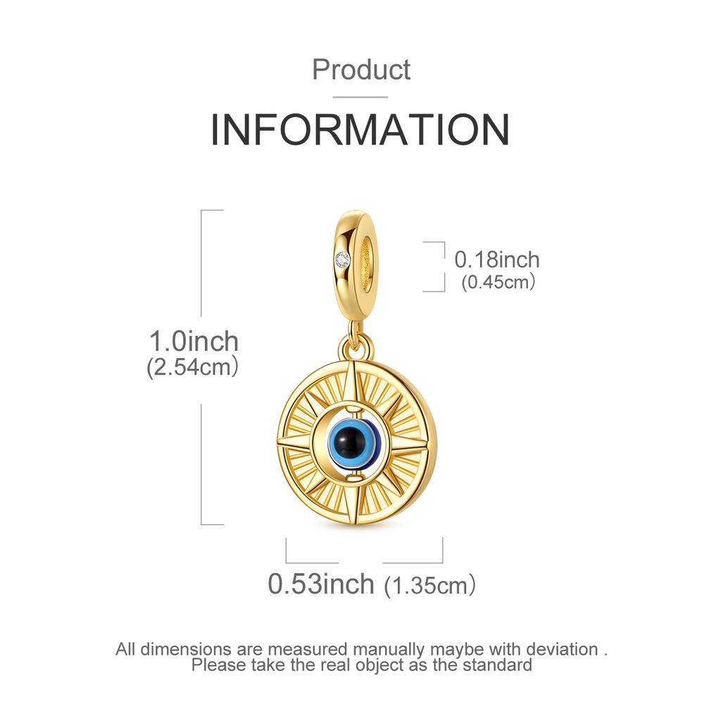 Copper Golden Sun Eye Pendant Charms Jewellery Fit Original Bracelet Necklace For Women Diy Gift
