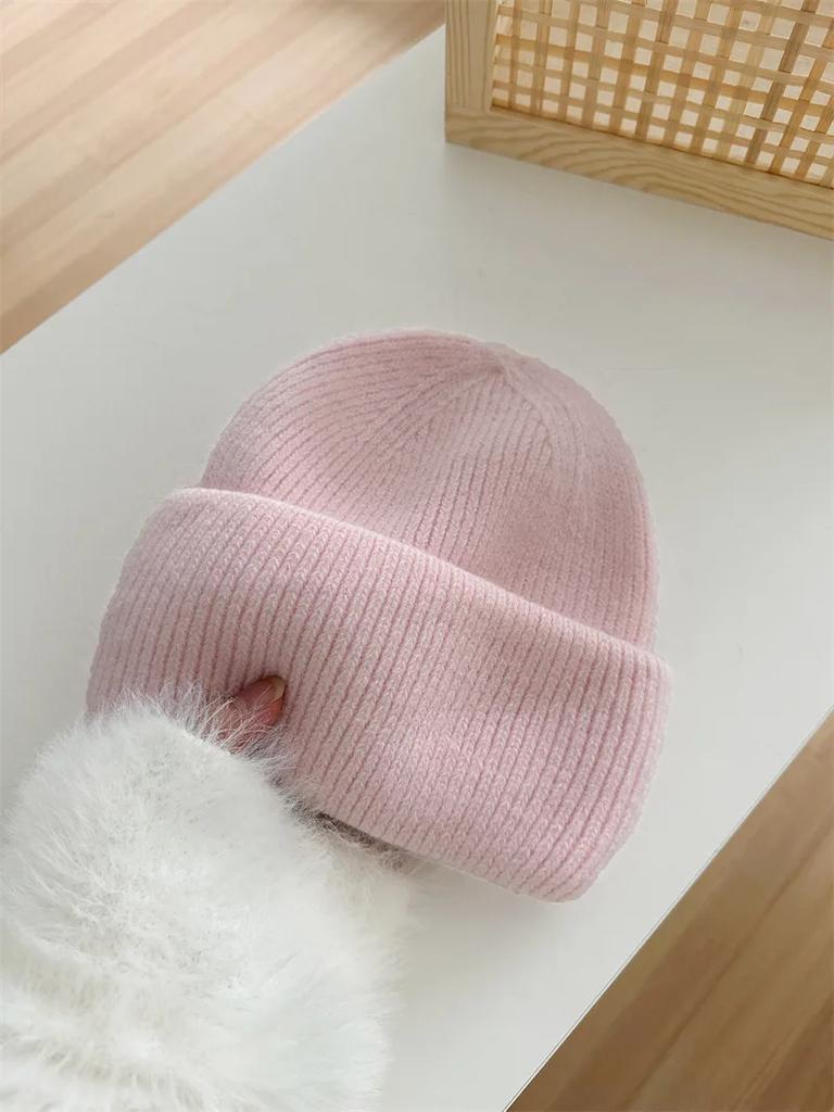 1pc Warm Knit Beanie for Men Women,Slouchy Beanie Hats Winter Knit Cap Soft Ski Hat Unisex,Thick Fisherman Cuff Plain Skull Caps
