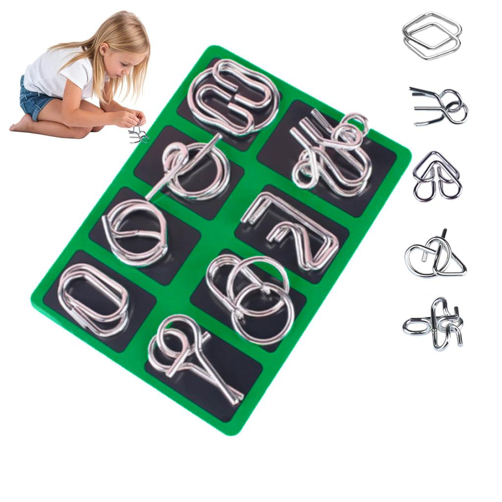 Eight-piece Puzzle Toy Set For Children, Designed To Teach Brain-teasing Puzzles And Solve Rings.