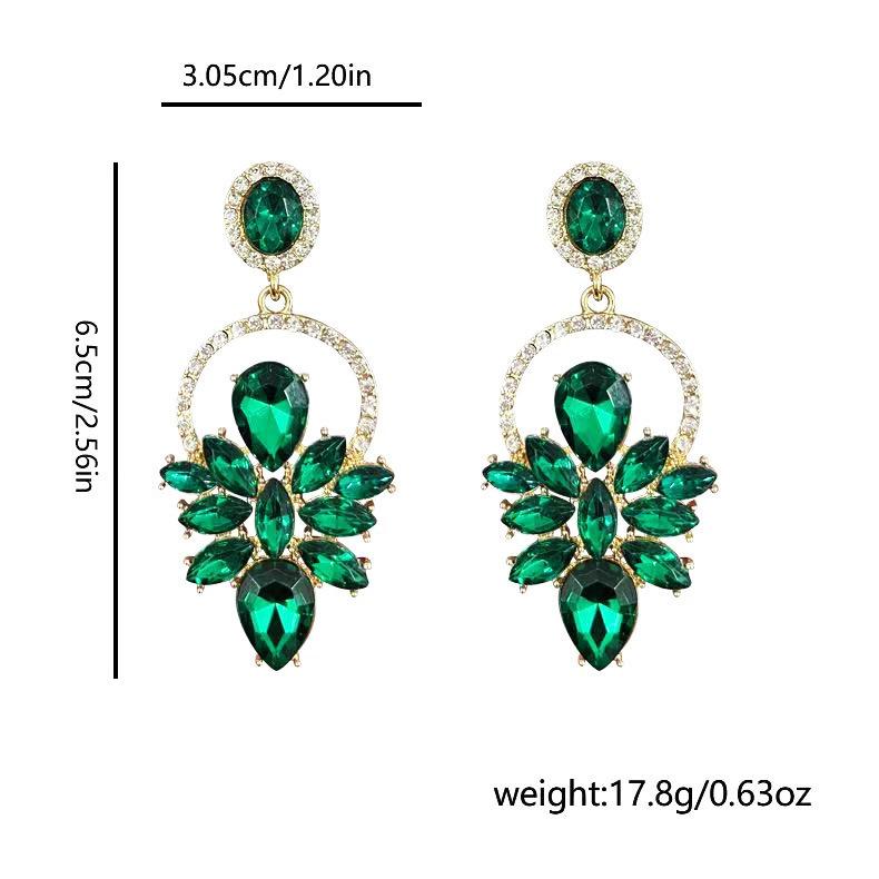 Multi-color luxury temperament inlaid zircon earrings women's stud earrings