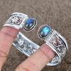 Labradorite Gemstone Handmade 925 Sterling Silver Cuff Bangle Adjustable KKG-769