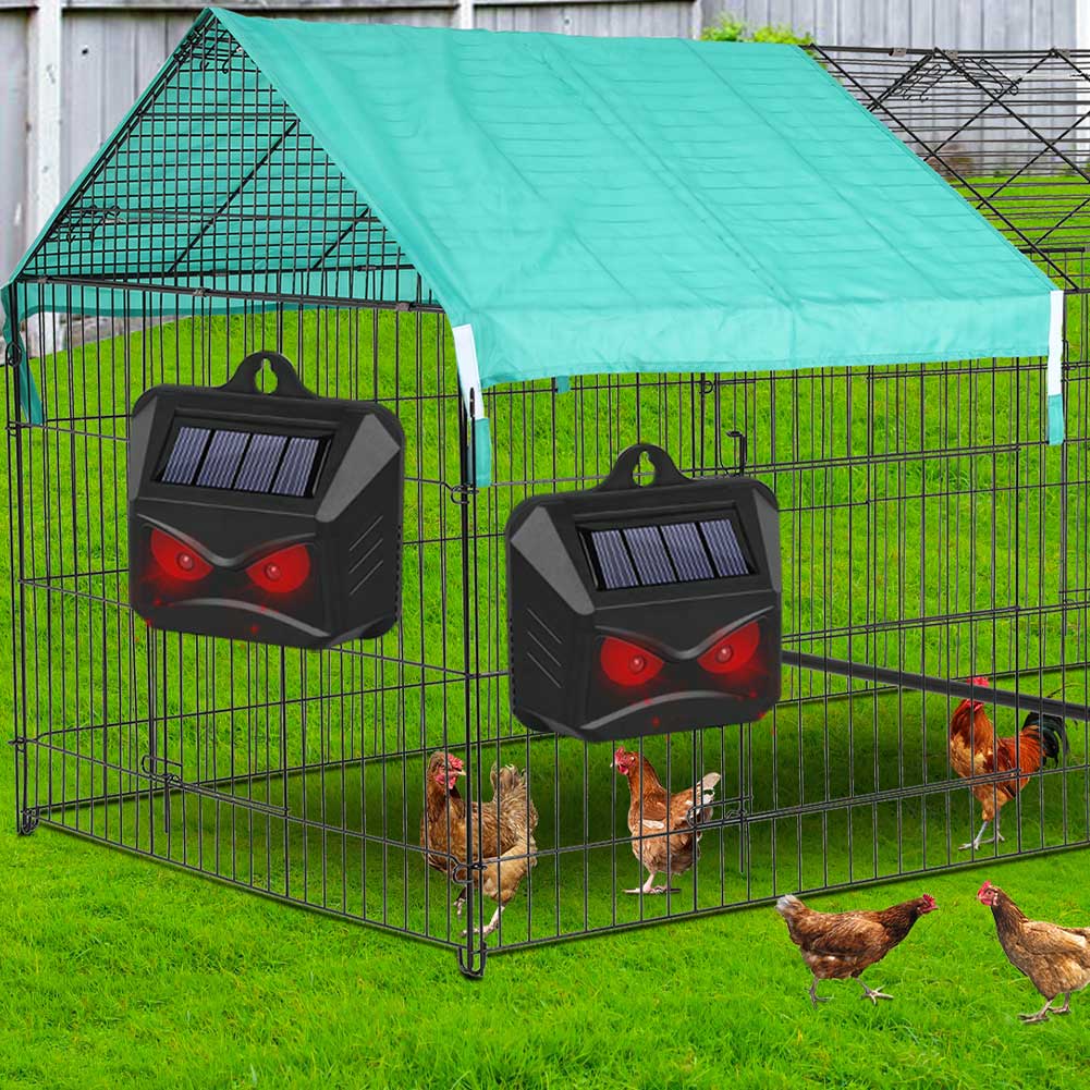 2Pcs Outdoor Coyote Raccoon Deterrent IP44 Waterproof Wild Boar Rabbit Repeller Solar Nocturnal Animal Repeller for Fox Raccoon