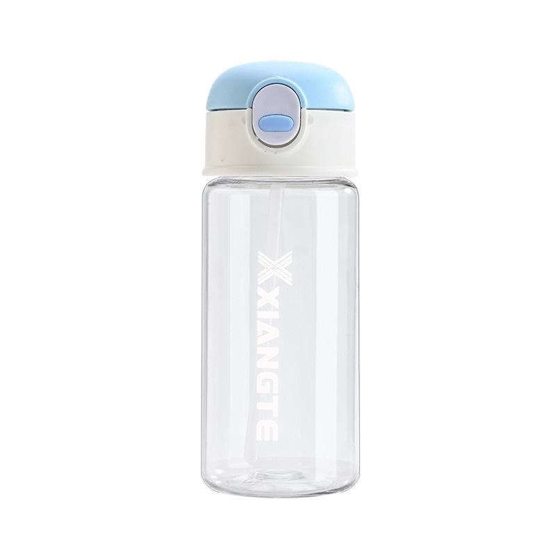Water bottle summer large-capacity plastic water cup with straw anti-drop transparent small portable boys and girls sports