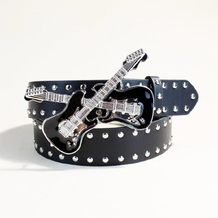Unisex Gothicism Leather Belt Comfortable Elastic Waist Belt Stretchable Belt for Music Festivals