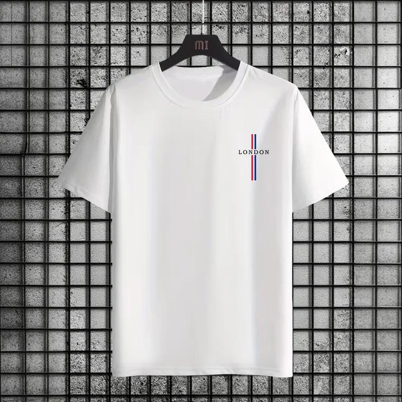 Tshirt for Man Spring Summer Casual Fashion Roune Neck Short Sleeve Top Home Outdoor Comfort Soft Cool Cotton Tee Mens Clothes