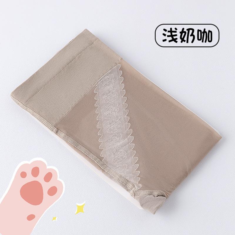 Cat paw stockings for women, summer anti-snag skin-colored ultra-thin nude-effect skin-beautifying stockings, non-slip large size pantyhose
