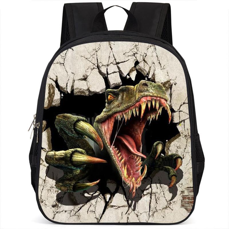 Dinosaur Rex Backpack, 15-Inch Single-Layer Student Double-Layer Large-Capacity Backpack