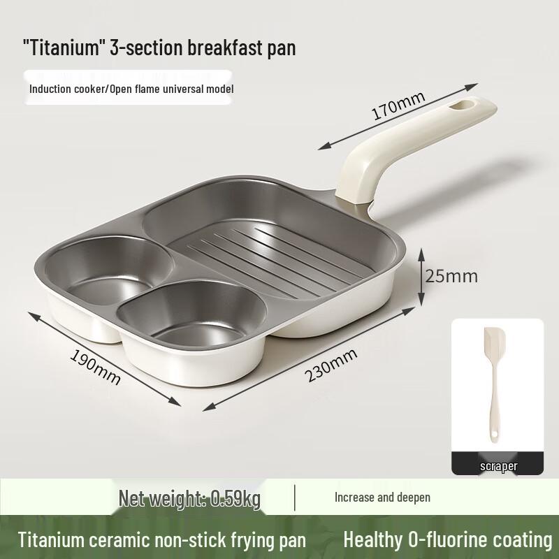 Saint Bede 3-in-1 Titanium Ceramic Non-Stick Breakfast Frying Pan