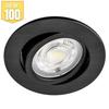 Lot of 100 3-in-1 Round Black Recessed LED Spotlights 7W IP20