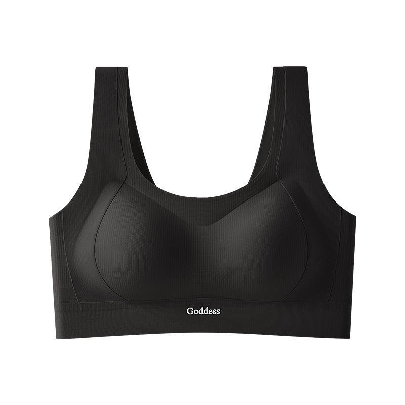 Women Seamless Wireless Push Up Gathering Anti Sagging Sports Tank Top Bra