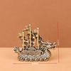 Brass Dragon Ship Ornament - Smooth Sailing Decoration for Home or Office