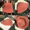 Women's Hollow Knit Bucket Hat Summer Breathable Fisherman Cap UV Protection Beach Outdoor Headwear Sunshade Mesh Basin Cap
