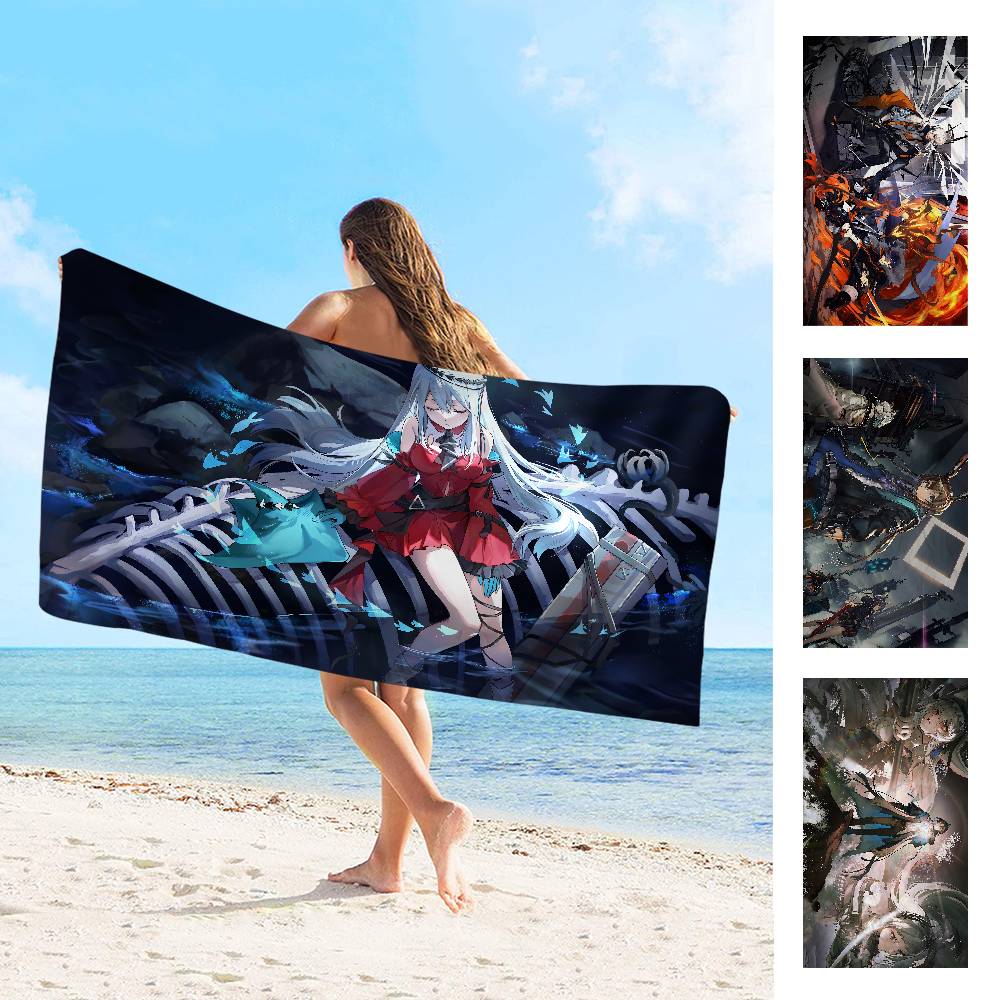 A-Arknights Microfiber Blanket Quick Drying Beach Towels Oversized Printing Super Absorbent Pool Towel Blanket
