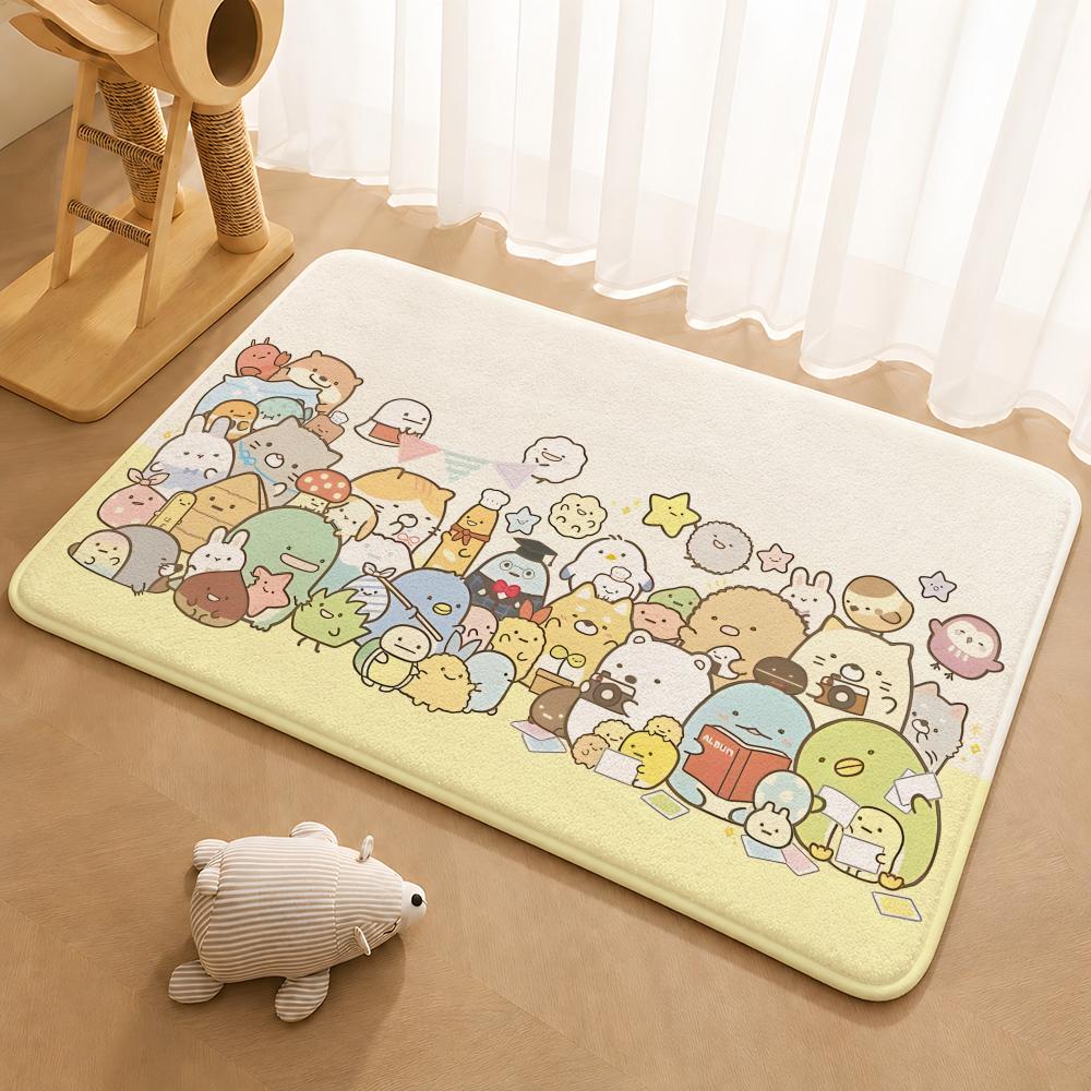 S-Sumikko Gurashi Exquisite Floor Mat Floor Mat Soft Flannel Non-Slip Door Rug for Living Room