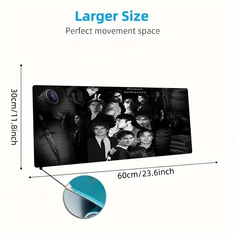 Damon Salvatore Collage Large Size Mouse Pad Large Gaming Table Cushion Nonslip Laptop Tablet Big Mousepad Xxl Mat Mini Pc Playmat With Lock Edge