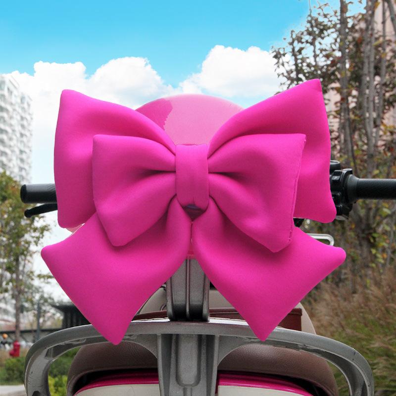 25x23 Universal Motorcycle Scooter Decor Helmet Bow Girl Electric Vehicle Rear Seat Decoration Accessories Cute Bow Cotton