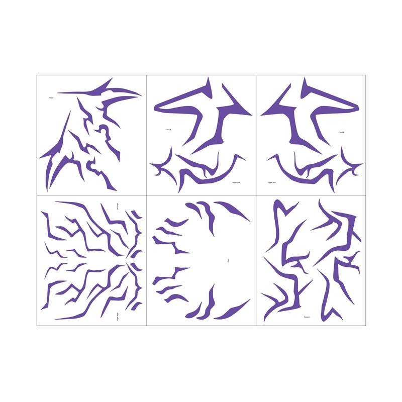 2025 Demon Hunters HUNTRX Rumi Laser Tattoo Stickers Tech Anime Cosplay Stage Lightning Makeup Face Decals Futuristic Reflective