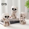 Resin Planter Pot Skull Halloween Skeleton Figurine Flowerpot Indoor Outdoor Succulents Plants Container Home Balcony Garden Decoration