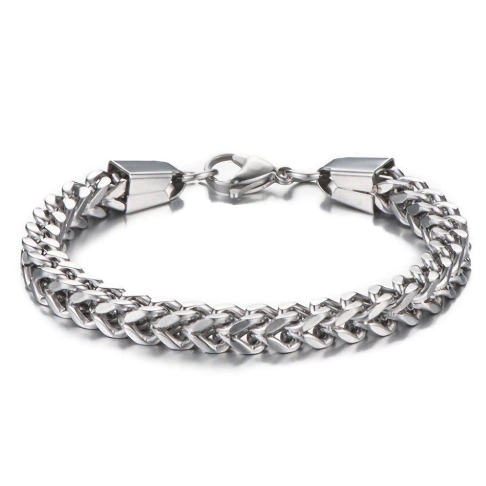 Stylish Stainless Steel Braided Hip-Hop Bracelet for Men