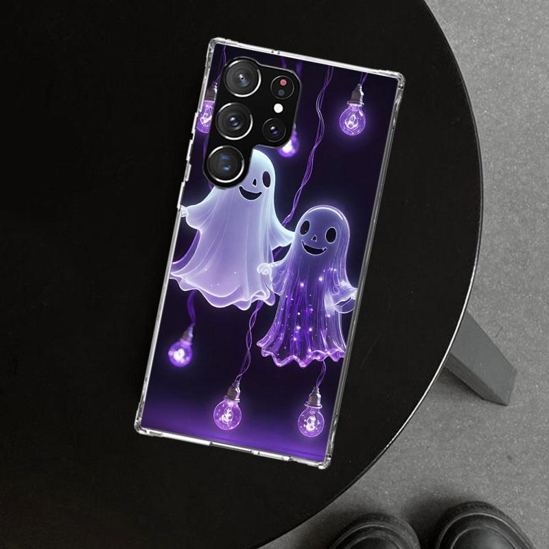 Cute Halloween Ghost Phone Case Cover for Samsung Galaxy S26 S25 Edge S24 S23 Ultra S22 Plus S21 FE S20 + Art Customized Fundas