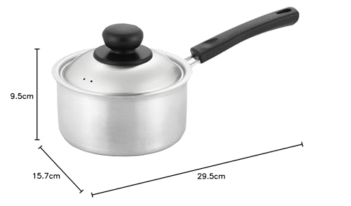 Yoshikawa Cook Easy Saucepan, 14cm, Gas and Induction Compatible, Stainless Steel, Made In Japan, SJ3318, Silver