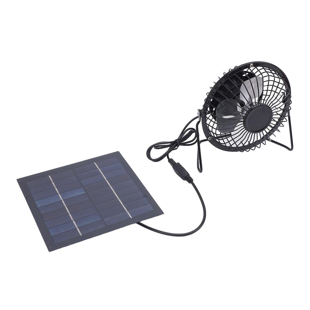 5W Solar Panel 5V High Performance Monocrystalline Solar Panel Charger with 4 Inches Fan for Outdoor Security Camera