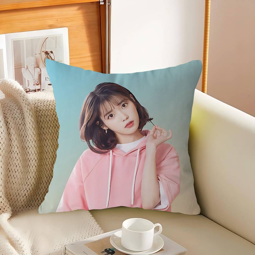 Singer I-IU Photo Pillow Case Throw Pillow Chair Seat Cushion Nap Pillows Home Chair Cushion Seat Soft Pad Pillow Sofa Cushion