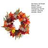 Artificial Fall Wreath 18 Inch Autumn Front Door Wreath with Sunflower Pumpkin Berries Pine Cones for Wall Window Thanksgiving Harvest Decor