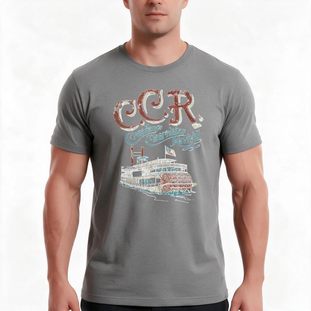 Creedence Clearwater Revival Tshirt Summer Casual Cotton Tee Oversized Streetwear Tops Vintage Graphic Print 100 Cotton