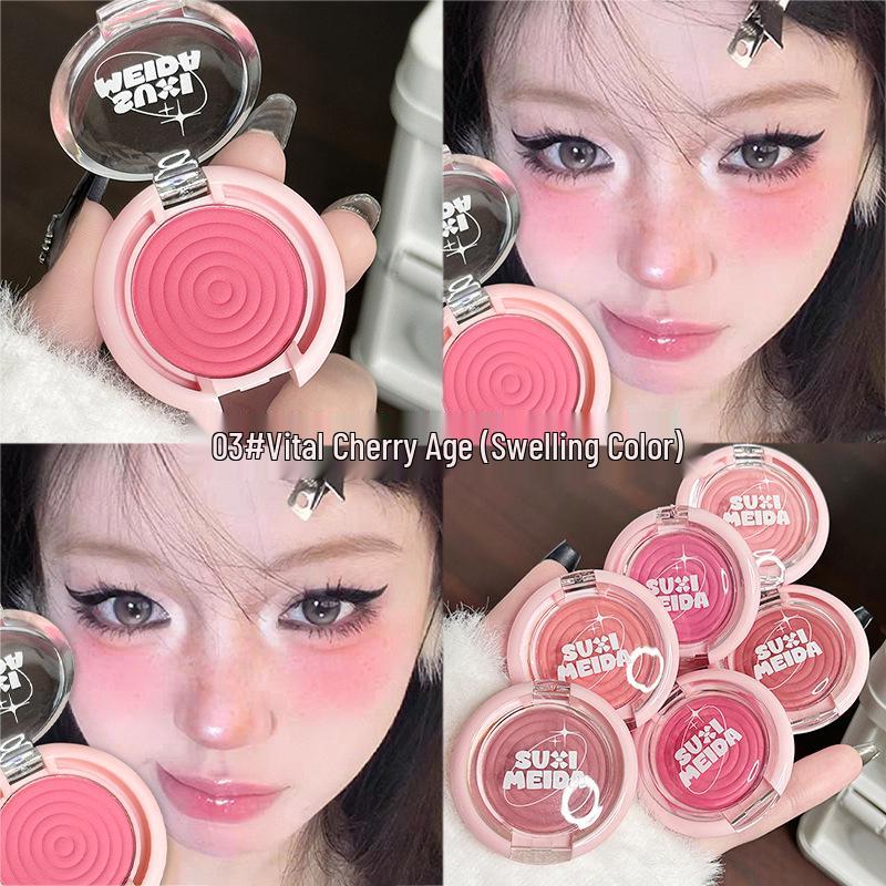 Suxi Meida Zhenyan Girl Vitality Blush - Long-lasting, Non-caking, Highlight & Brighten, Natural Blend, Single Shade.
