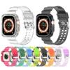 Soft Silicone Watchband Adjustable Watch Band Strap Repalcement for iOS Watch Ultra 49mm Smartwatch Comfortable