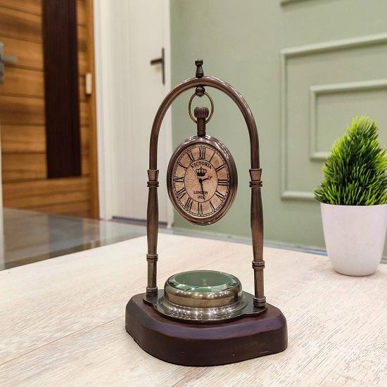 Table Clock,  Christmas Gift, Brass Figurine, Gift for Wife, Couples Gift, Gift for Mom,