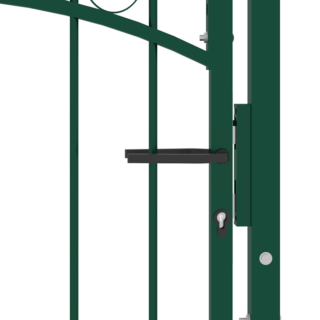 Garden Gate EMMEN with Spikes Steel 104 X 109.5 Cm Green
