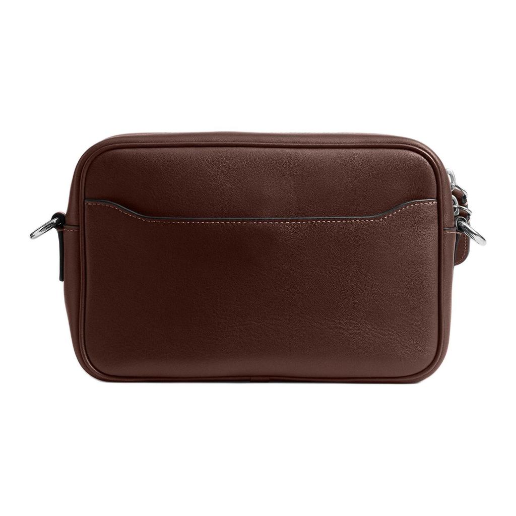 Coach Radio 23 Silver Hardware Leather Camera Bag Unisex Shoulder Bag Maple-Brown CCB51-MPL