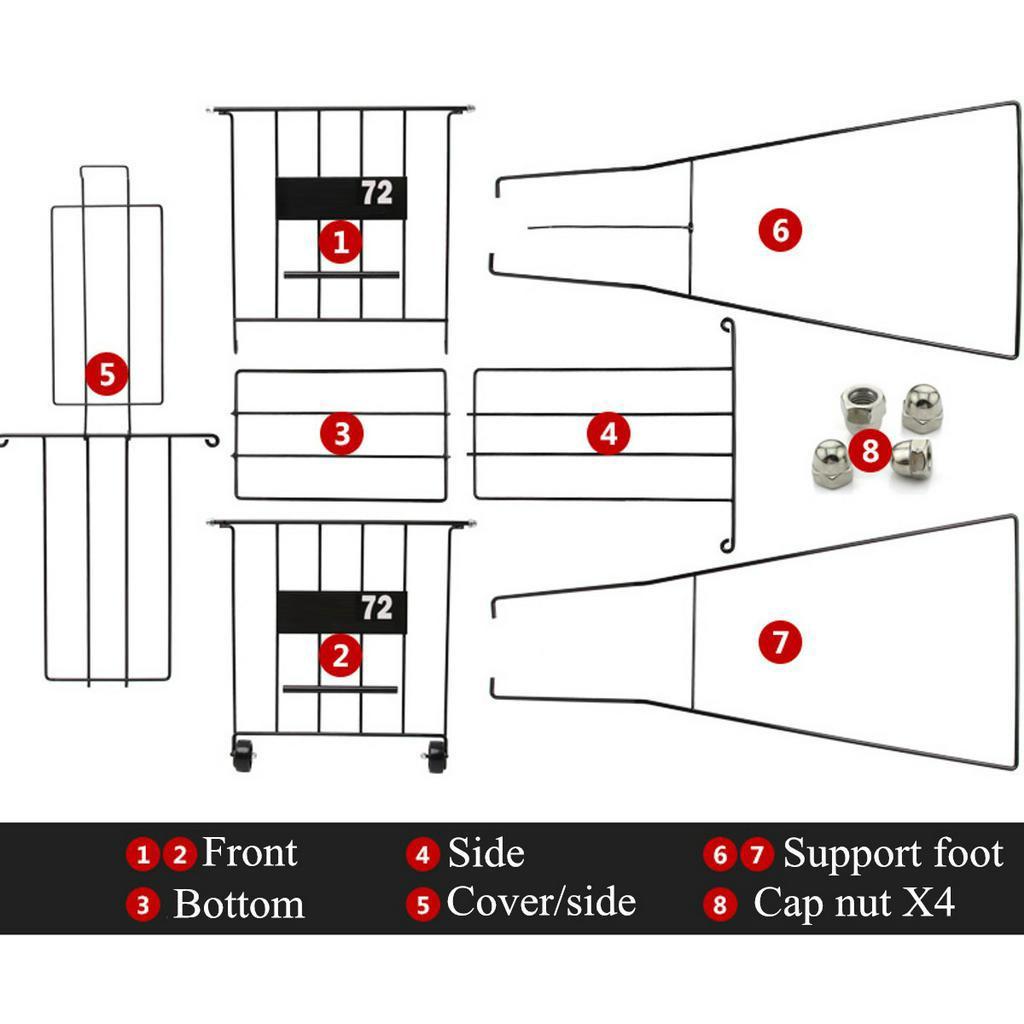 88cm 72 Tennis Sport Balls Pick Up Hopper Basket Portable Stand Storage Rack Holder Organizer Equipment Tennis