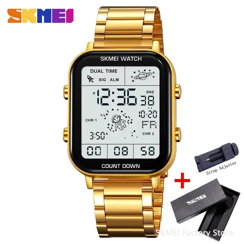 SKMEI 2301 Digital Watches for Men Luxury Waterproof Sports Stainless Steel Shockproof Mens Wristwatches Clock 1888 Reloj Hombre