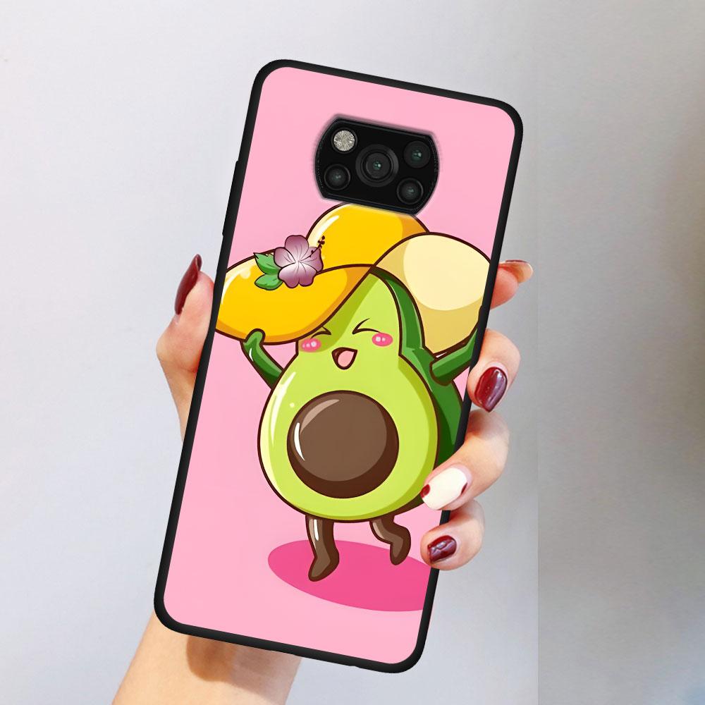 Avocado Case for Xiaomi Poco X6 X3 NFC M5s X5 F3 M4 M3 Pro Black Silicone Soft Phone Cover Coque