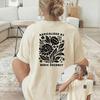 Plus Size Summer Womens Black Floral and Plant Pattern Print TShirt Cotton Breathable Stylish Versatile Street Style Oversized