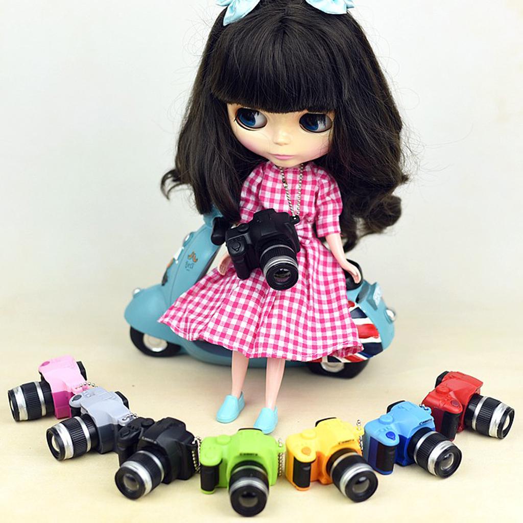 Dollhouse Miniature Green SLR Camera Model for 1/3 1/4 1/6 Scale Doll Decor