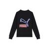 Puma Letter Logo Crew Neck Casual Sweatshirt Women Sweatshirt Black 535044-01