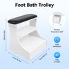 Multi-Functional Foot Bath Stool with Wheels & Drawer, for Home Pedicure Spa and Massage, Removable Shelf, 44lbs Capacity
