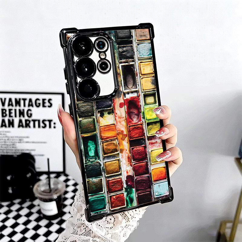 Watercolors Set Paint Palette Soft Phone Case For Samsung Galaxy S26 Ultra S25 Edge S24 FE S23 Plus S22 S21 + S20 Plating Anti-F