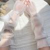 Women Bow Ice Silk Sun Protection Sleeves Outdoor  Loose Lace Arm Sleeves Accessories