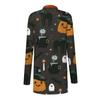 Women's Casual Fashion Halloween Printed Long Sleeve Buttonless Cardigan Jacket