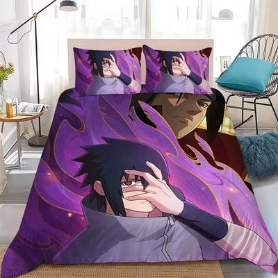 N-NarutoS Animes Duvet Cover Set Home Style Bedding Soft Laundry Cotton Bed 3 Piece Set Student Dormitory Gift