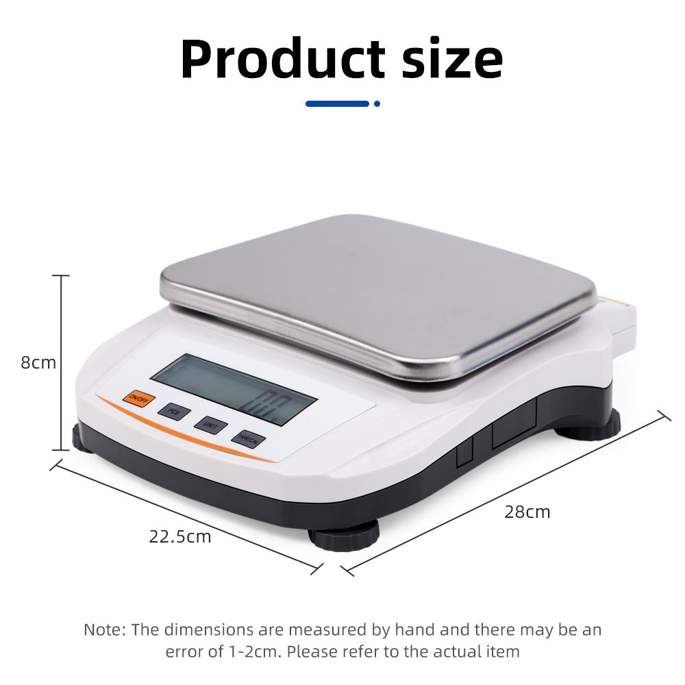 Dual Display LCD Jewelry Laboratory Electronic Balance Scale 0.1g 1kg/3kg/5kg With RS232 Interface AC 220-240V EU Plug