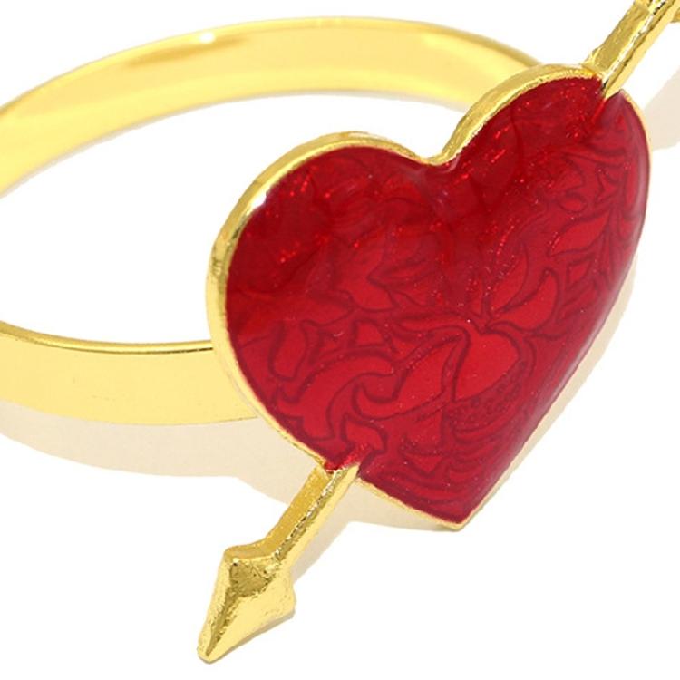 6PCS Elegant Heart Napkin Holders Heart Napkin Rings with Arrows For Weddings Anniversaries And Parties
