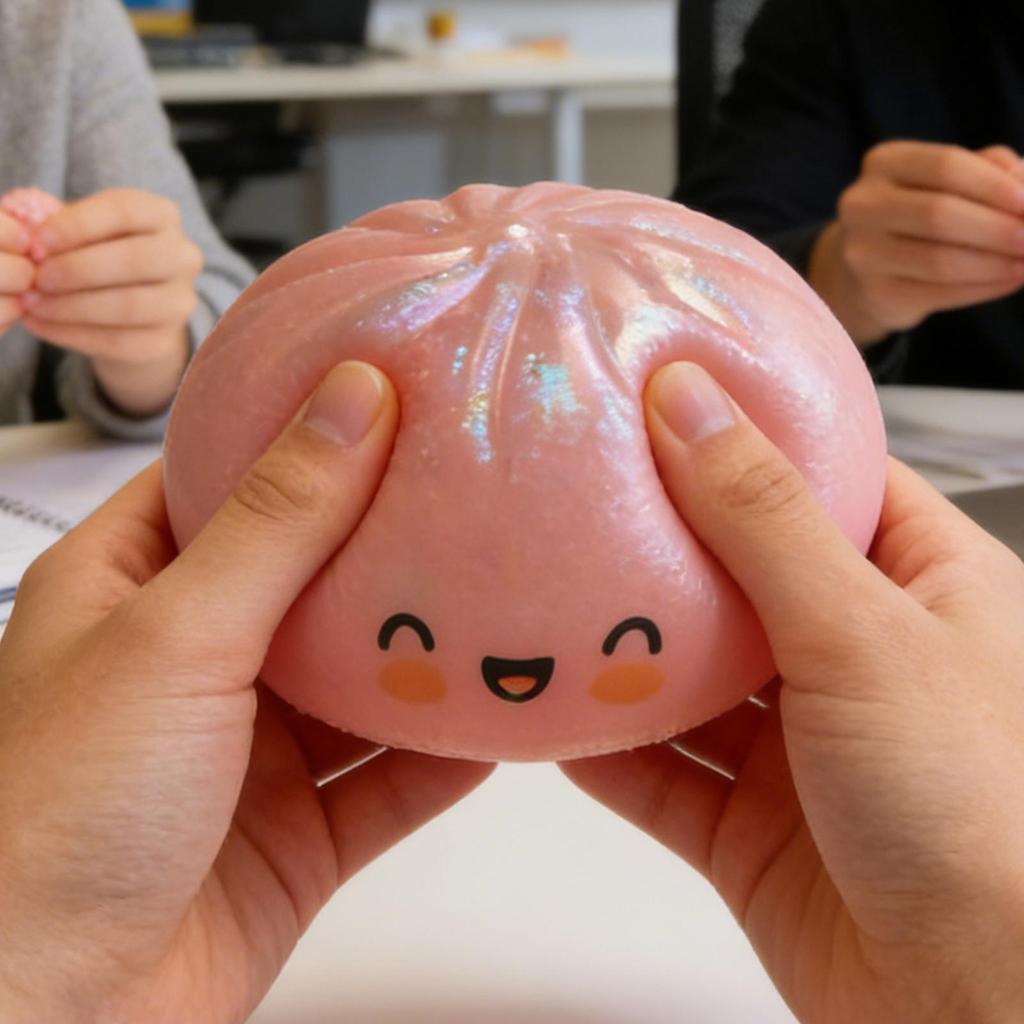 Soft Bun Stress Toy Sensory Bun Squeeze Stress Fidget Novelty Rebounding Toy for Kids Adults Students Workers Home School Office