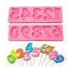 0-9 Birthday Plug-in Digital Silicone Mold DIY Candle Chocolate Lollipop Fondant Baking Bakeware Kitchen Tool Cake Decoration