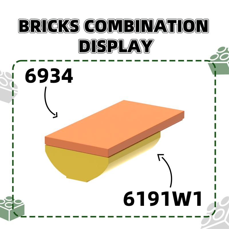 Non-Toxic 33Pcs/Lot6191W110314W12X6Curved Semicircleback 12 Holes Building Block Moc Color Accessories Compatible With Brick Diy Kits